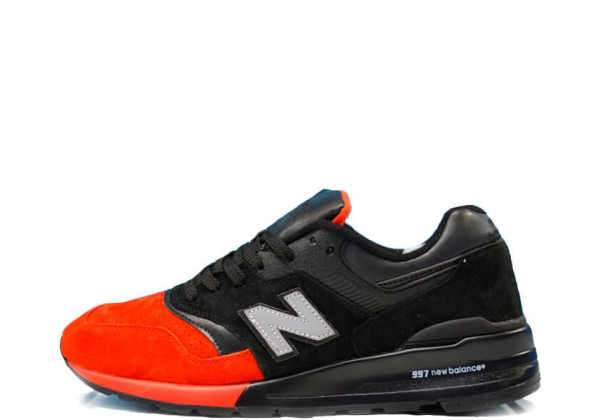 New Balance кроссовки 997 кожаные черно-красные