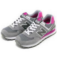 New Balance женские кроссовки 574 серые с розовым