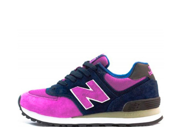 Кроссовки New Balance 574 с сеткой пурпурные 